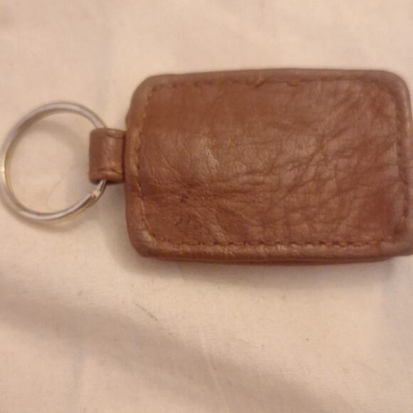 Vintage TR Bentley Leather Keychain Puffy Brown Stitched Keyring Fob - Picture 2 of 4